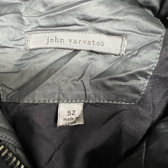 John Varvatos Waxed Cotton Shell Rain Jacket Blue Men's 52 Zip Up Hooded - Picture 10 of 12